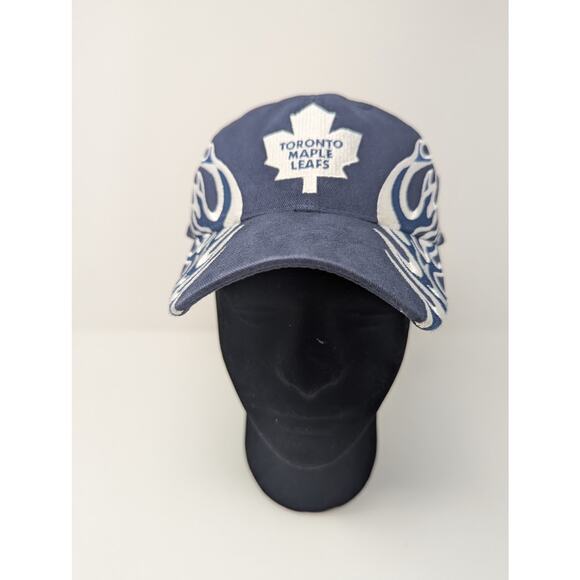 Vintage 90s NHL Toronto Maples Leafs Blue Flames ANNCO Hat - Picture 1 of 9